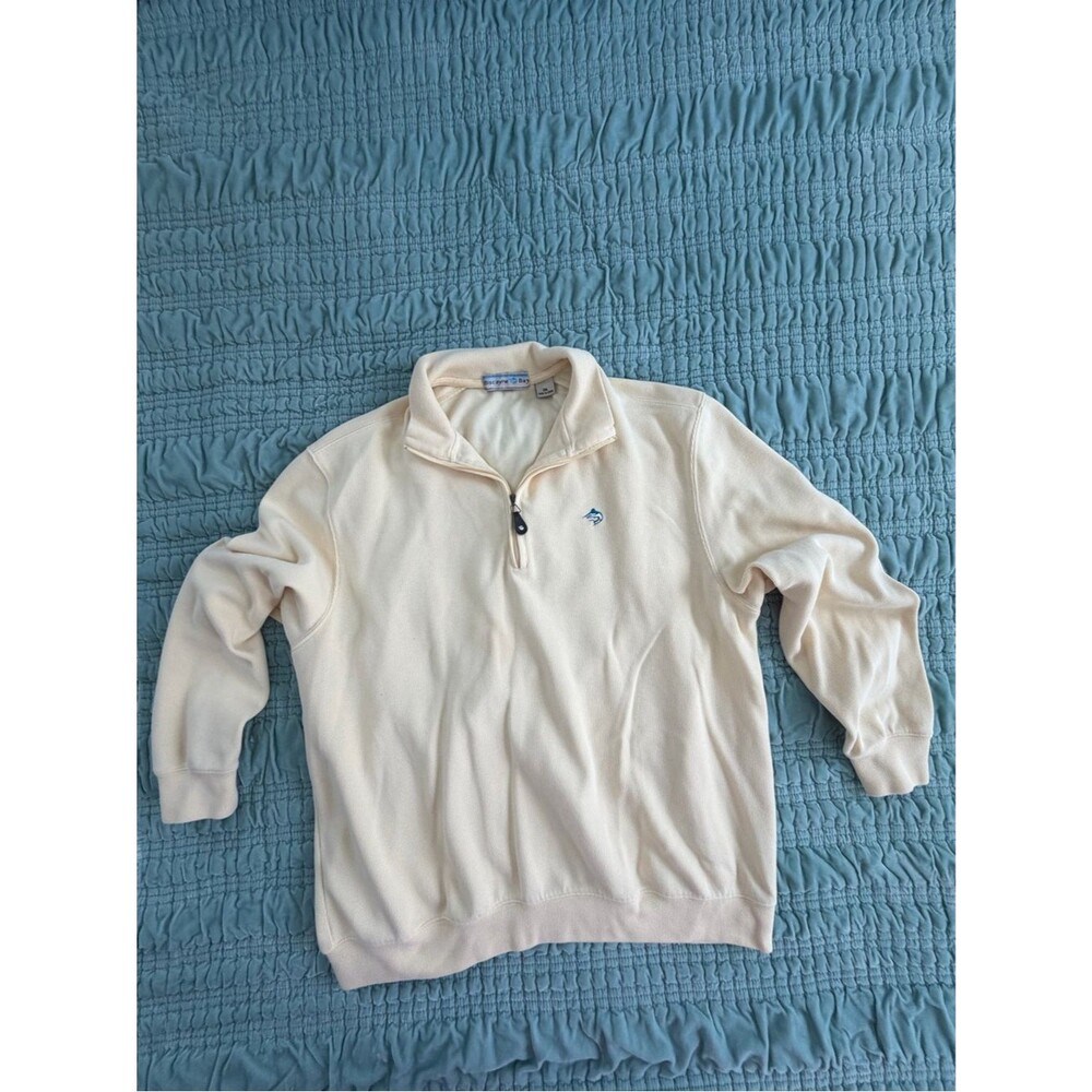 Men's Quarter-Zip Yellow Pullover Sweater-XXL
